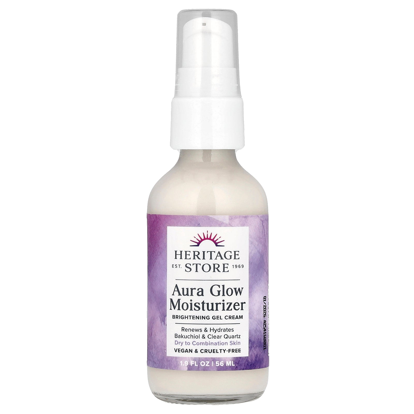 Heritage Store, Aura Glow Moisturizer, Brightening Gel Cream, 1.9 fl oz (56 ml)