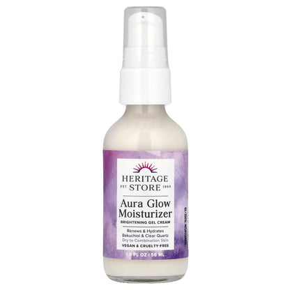 Heritage Store, Aura Glow Moisturizer, Brightening Gel Cream, 1.9 fl oz (56 ml)