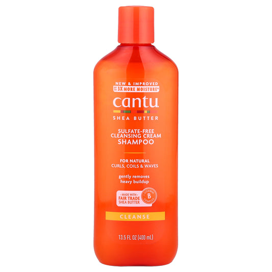 Cantu, Shea Butter, Sulfate-Free Cleansing Cream Shampoo, For Natural Curls, Coils & Waves, 13.5 fl oz (400 ml)