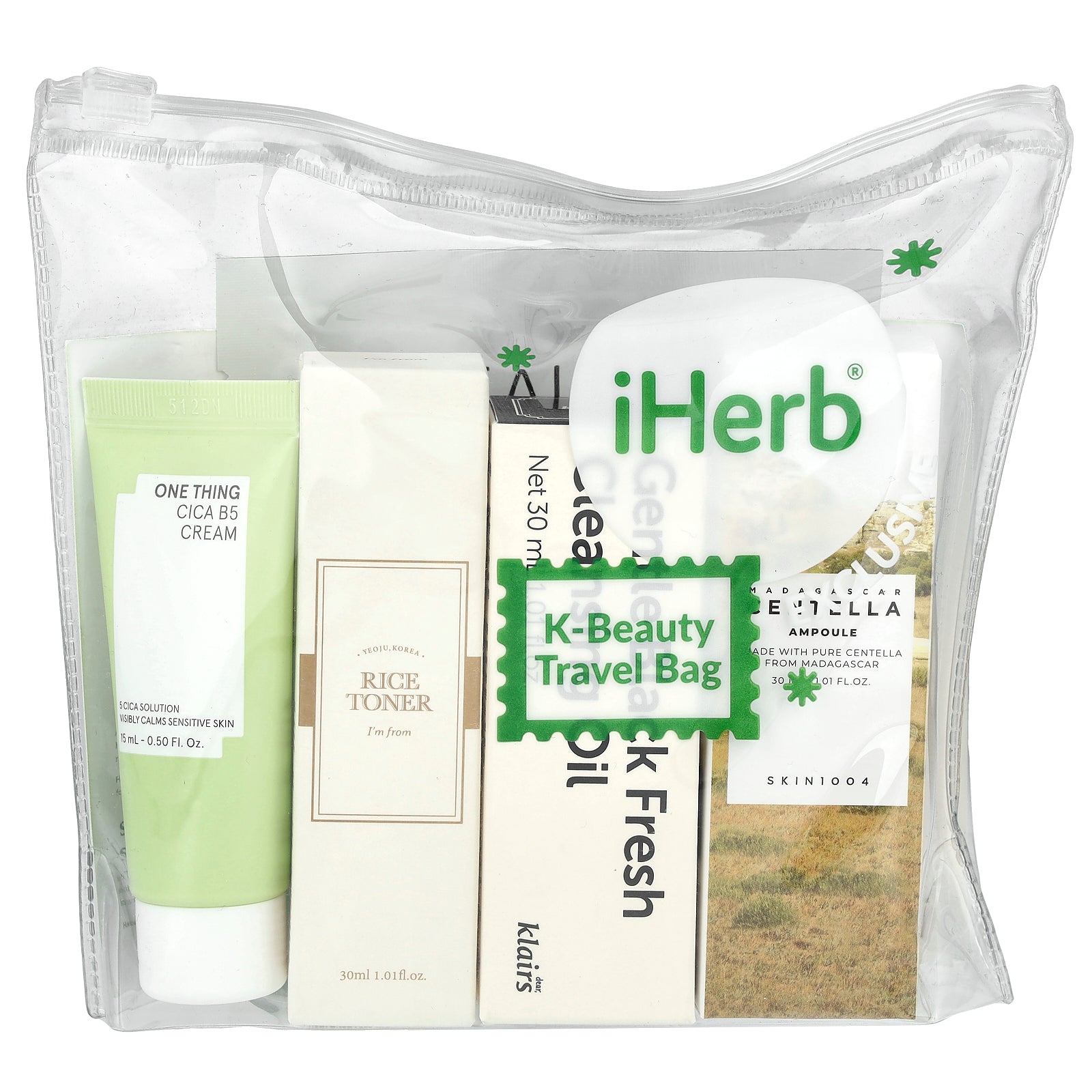 iHerb Gift Set, Korean Beauty Travel Bag, 9 Items