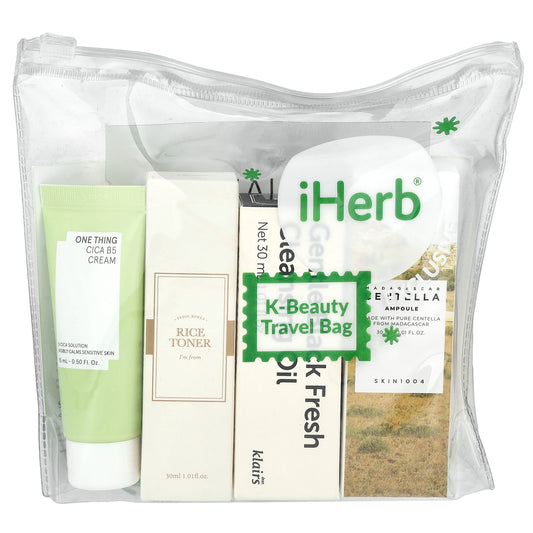 iHerb Gift Set, Korean Beauty Travel Bag, 9 Items