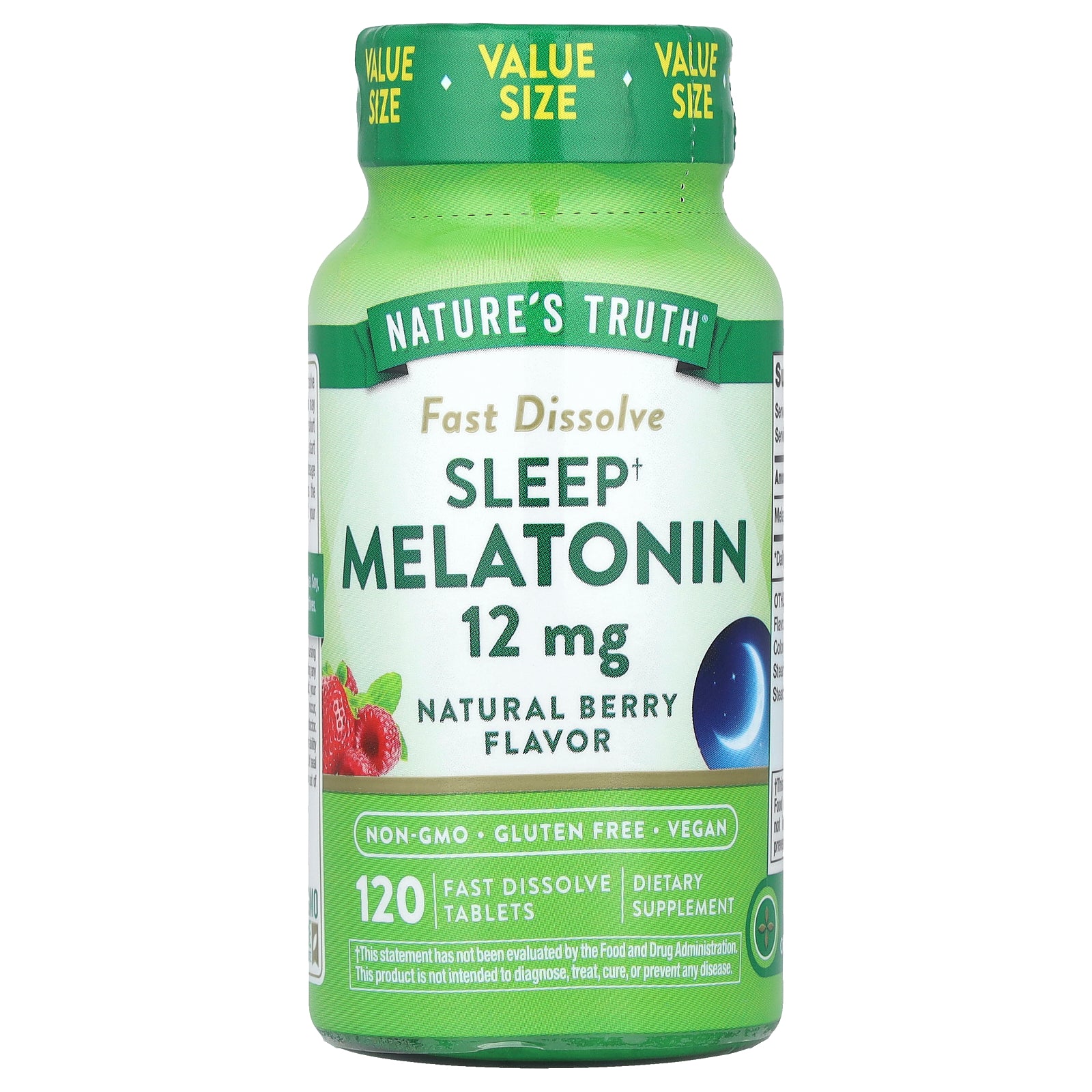 Nature's Truth, Sleep Melatonin, Natural Berry, 12 mg, 120 Fast Dissolve Tablets