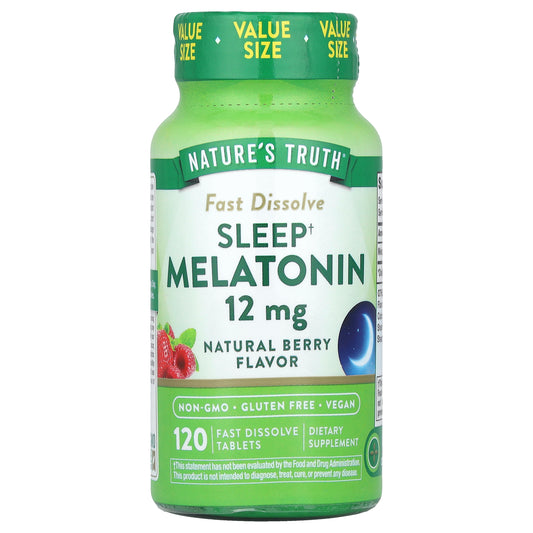 Nature's Truth, Sleep Melatonin, Natural Berry, 12 mg, 120 Fast Dissolve Tablets