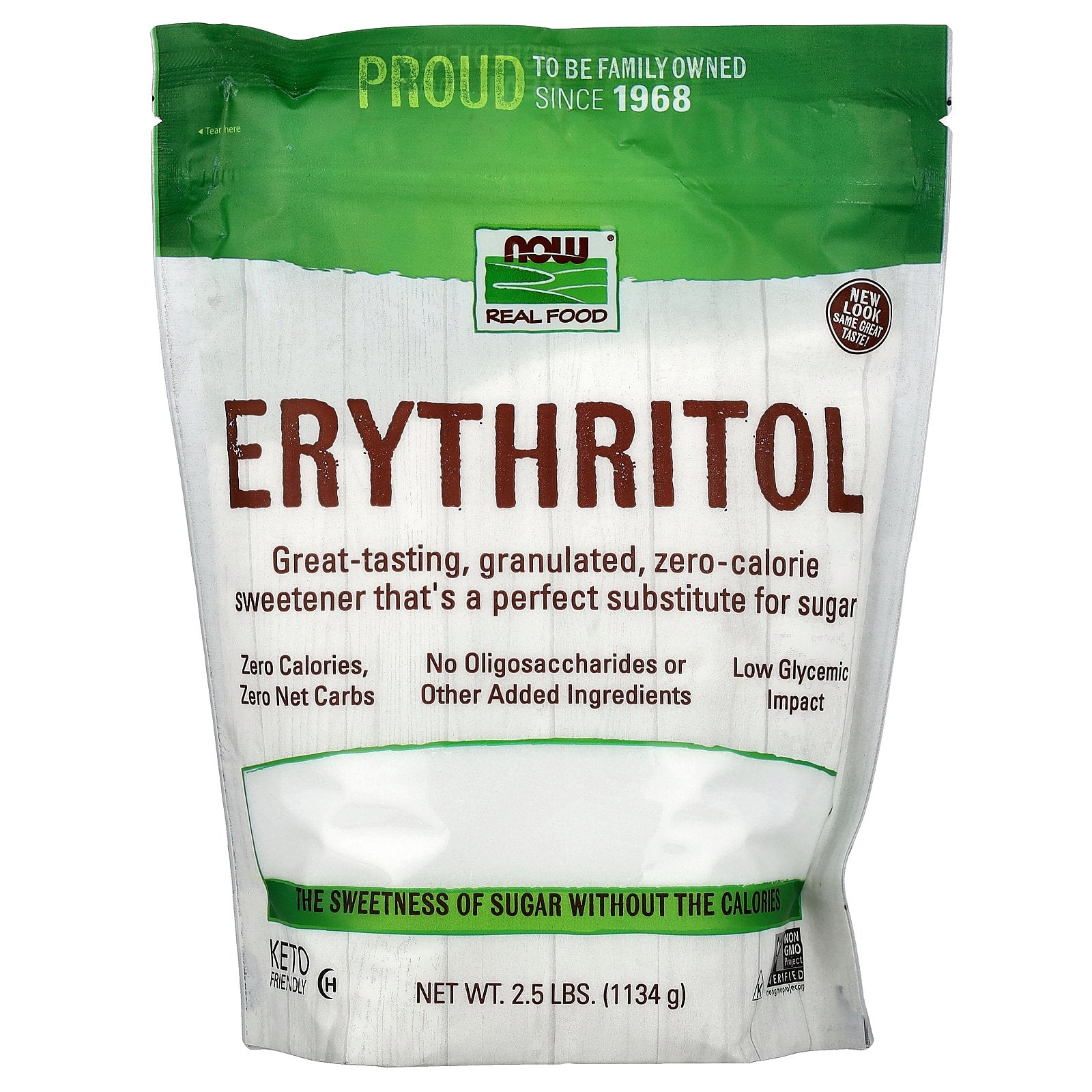 NOW Foods, Real Food, Erythritol, 2.5 lbs (1,134 g)