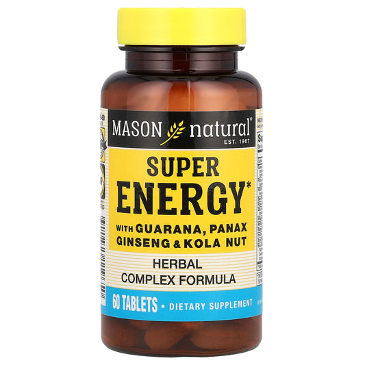 Mason Natural, Super Energy with Guarana, Panax Ginseng & Kola Nut, 60 Tablets