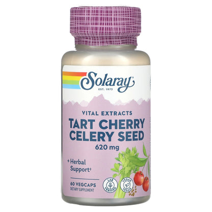 Solaray, Tart Cherry Celery Seed, 620 mg, 60 VegCaps