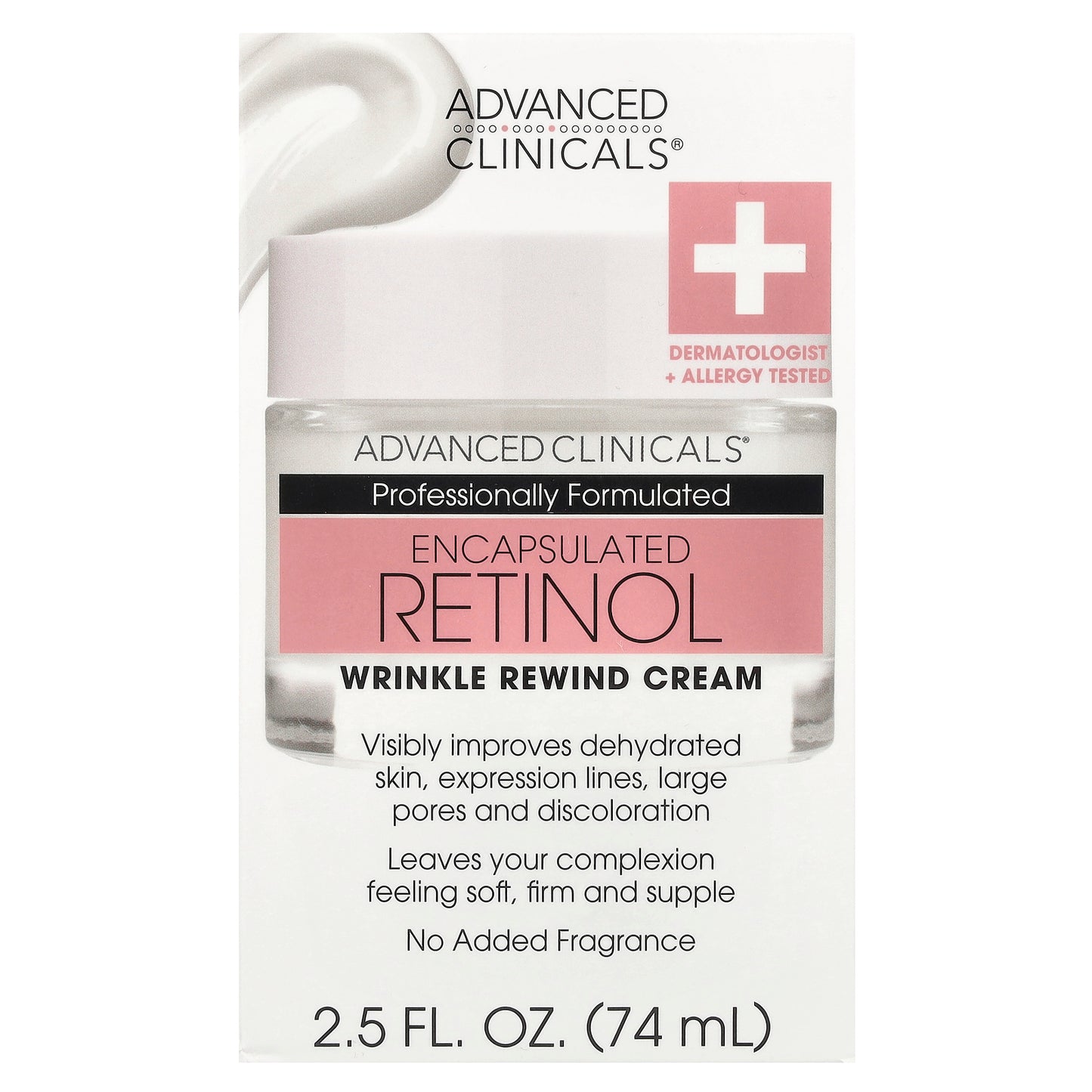 Advanced Clinicals, Encapsulated Retinol, Wrinkle Rewind Cream, 2.5 fl oz (74 ml)