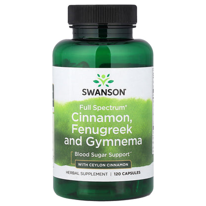 Swanson, Full Spectrum® Cinnamon, Fenugreek, & Gymnema with Ceylon Cinnamon, 120 Capsules