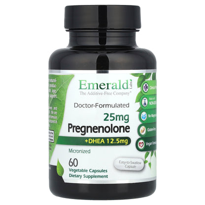 Emerald Laboratories, Pregnenolone + DHEA, 60 Vegetable Capsules