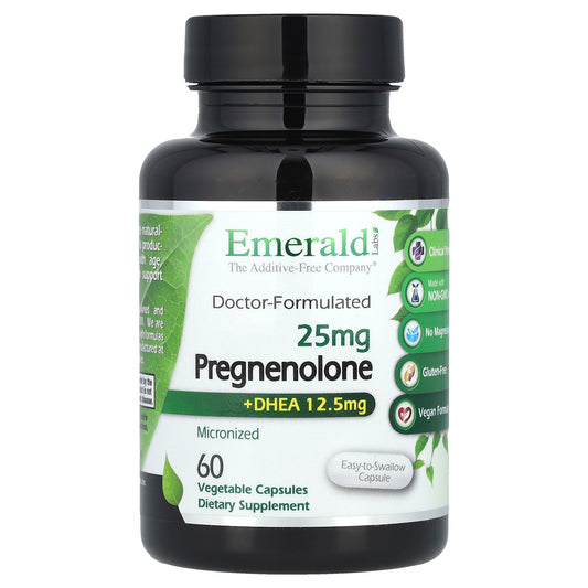 Emerald Laboratories, Pregnenolone + DHEA, 60 Vegetable Capsules
