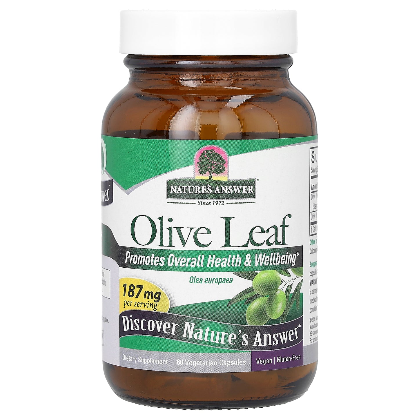 Nature's Answer, Olive Leaf, 187 mg, 60 Vegetarian Capsules