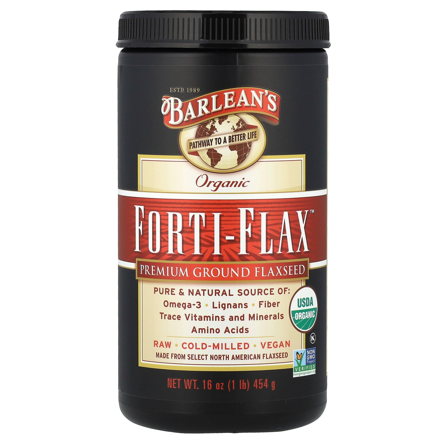 Barlean's, Organic Forti-Flax™, Premium Ground Flaxseed, 16 oz (454 g)