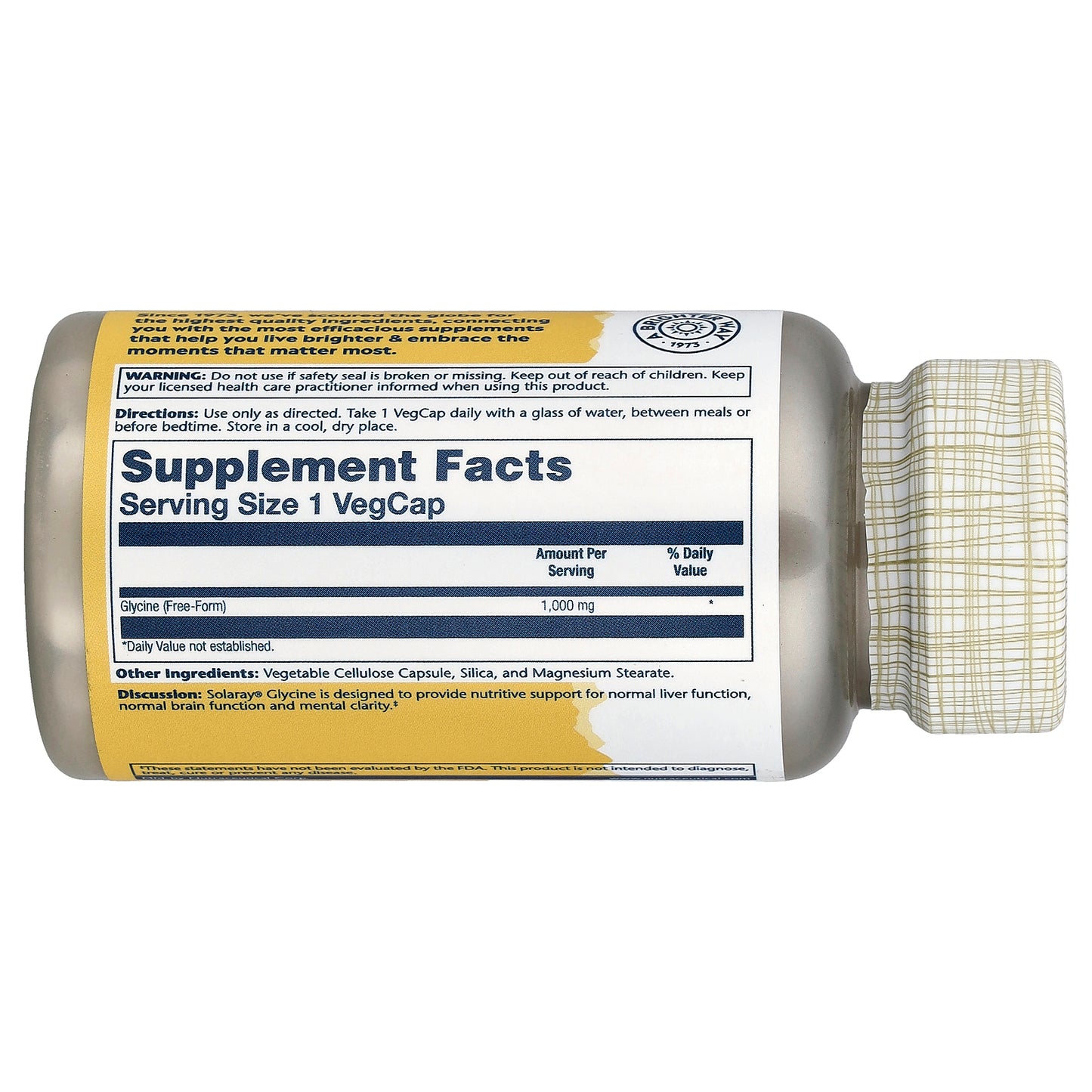 Solaray, Glycine , 1,000 mg , 60 VegCaps