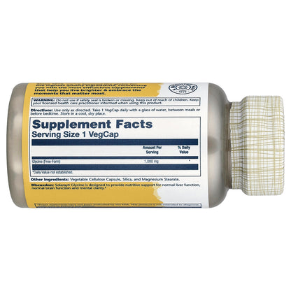 Solaray, Glycine , 1,000 mg , 60 VegCaps