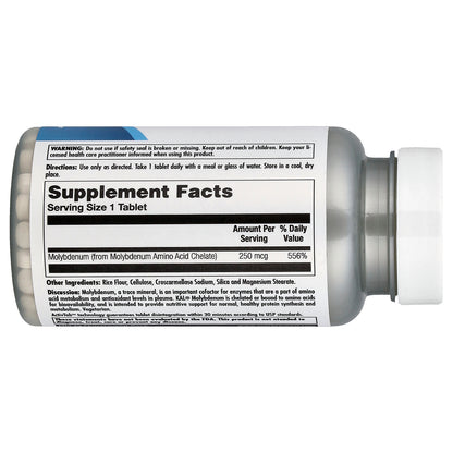 KAL, Molybdenum Amino Acid Chelate, 250 mcg, 100 Tablets