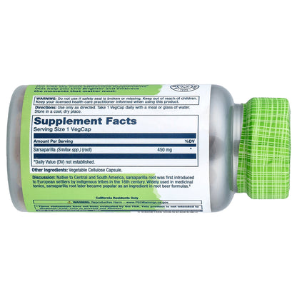 Solaray, True Herbs, Sarsaparilla, 450 mg, 100 Vegcaps