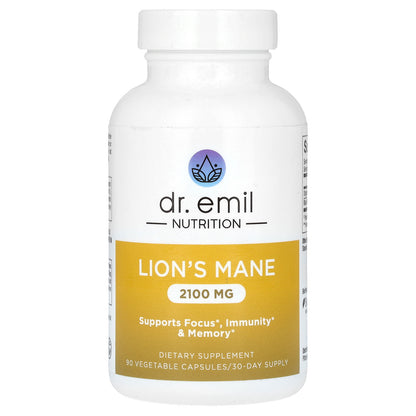 Dr. Emil Nutrition, Lion's Mane, 2,100 mg, 90 Vegetable Capsules (700 mg per Capsule)