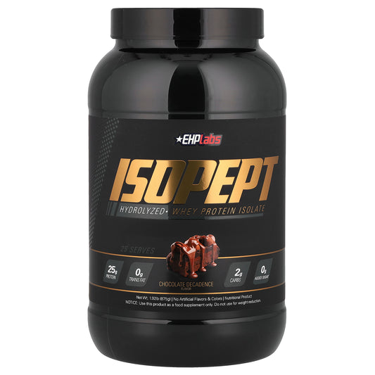 EHPlabs, IsoPept, Hydrolyzed Whey Protein Isolate, Chocolate Decadence, 1.92 lbs (875 g)