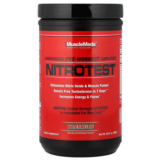 MuscleMeds, Nitrotest™, Androgenic Pre-Workout Amplifier, Watermelon, 16.51 oz (468 g)