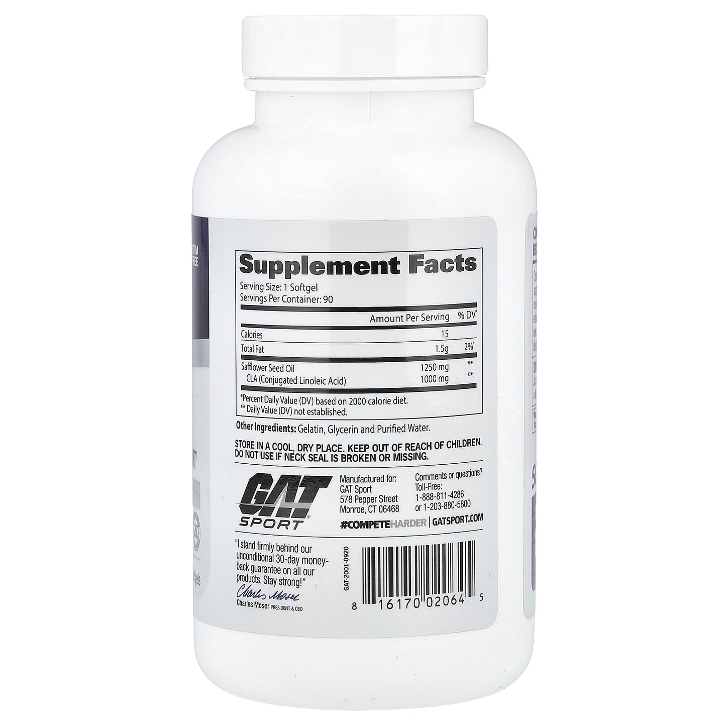 GAT, Sport, CLA 1250, 90 Softgels