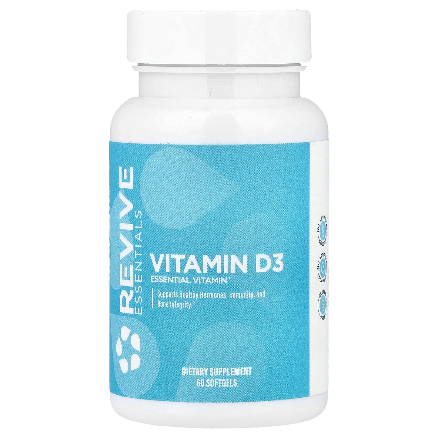 Revive, Essentials, Vitamin D3, 125 mcg (5,000 IU), 60 Softgels