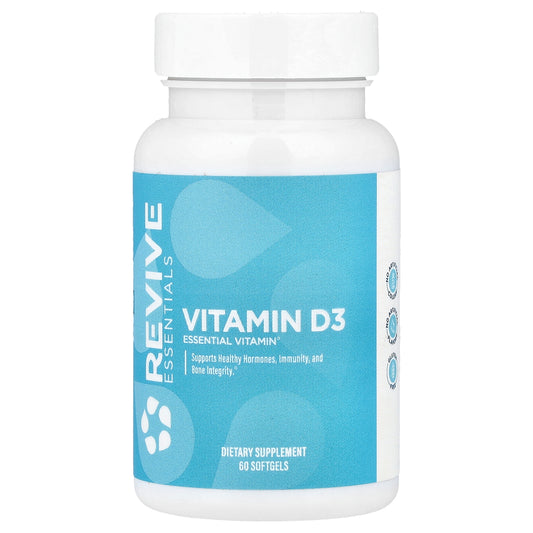 Revive, Essentials, Vitamin D3, 125 mcg (5,000 IU), 60 Softgels