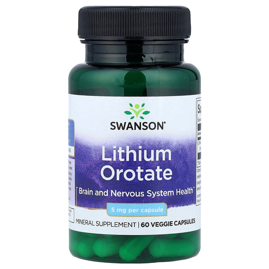 Swanson, Lithium Orotate, 5 mg, 60 Veggie Capsules