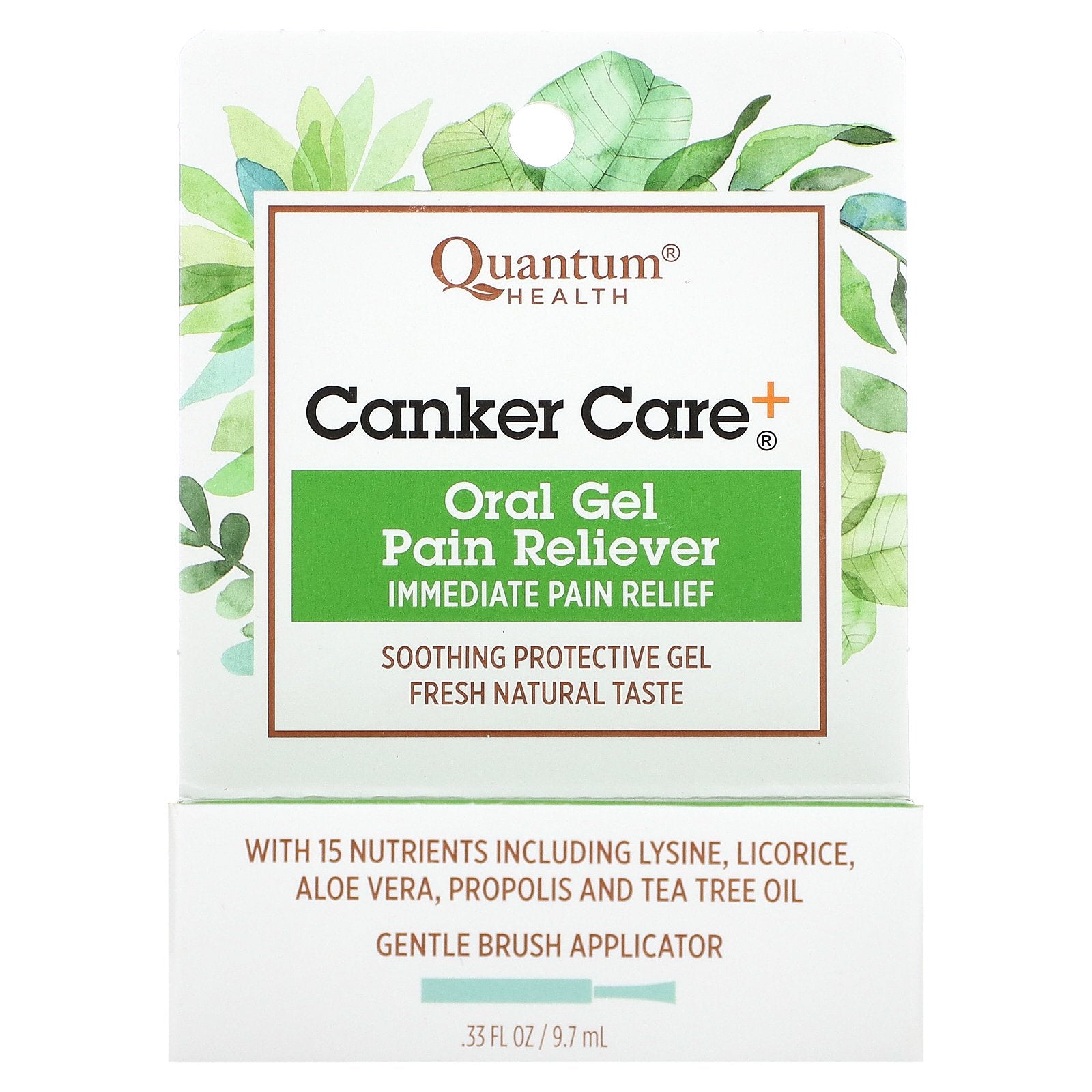 Quantum Health, Canker Care+, Oral Gel Pain Reliever, .33 fl oz (9.7 ml)