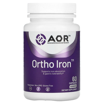 Advanced Orthomolecular Research AOR, Ortho Iron, 60 Capsules