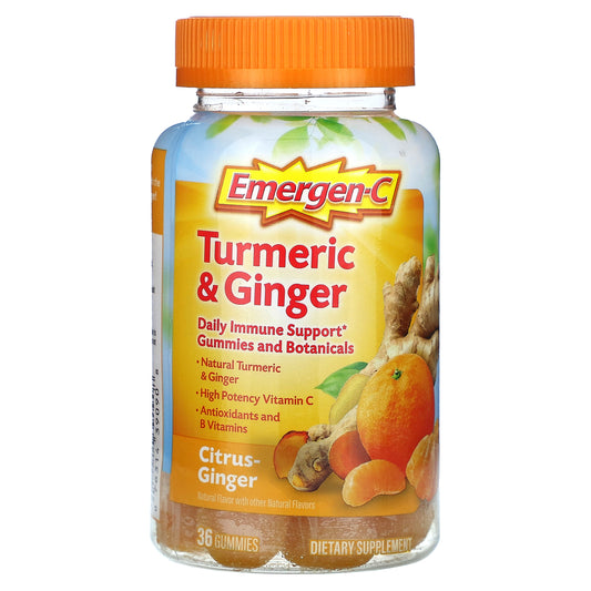Emergen-C, Turmeric & Ginger, Citrus-Ginger, 36 Gummies