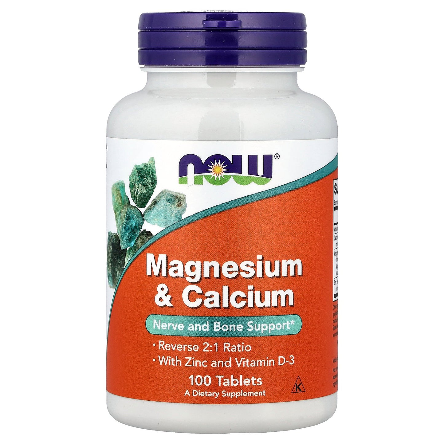 NOW Foods, Magnesium & Calcium With Zinc and Vitamin D-3, 100 Tablets