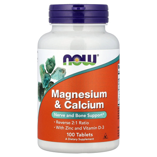 NOW Foods, Magnesium & Calcium With Zinc and Vitamin D-3, 100 Tablets
