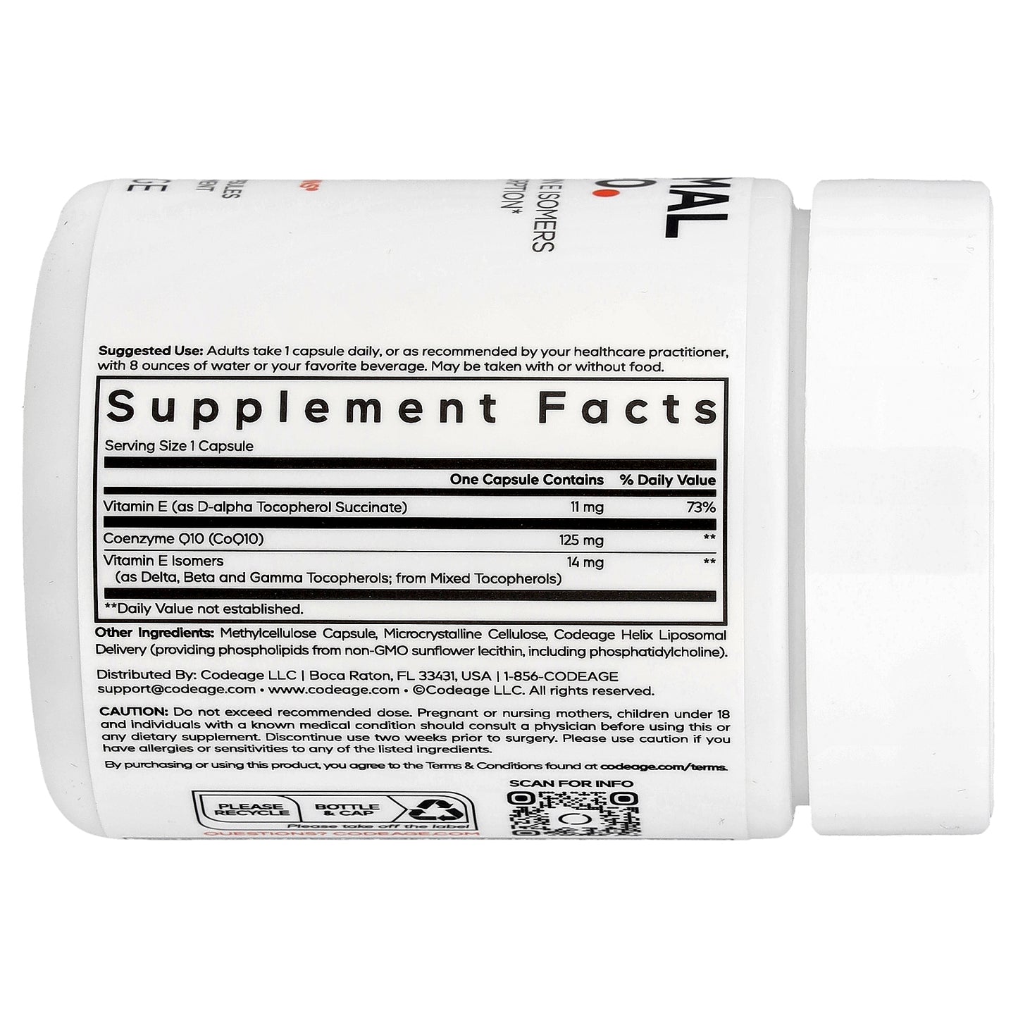 Codeage, Liposomal CoQ10, 60 Vegetable Capsules