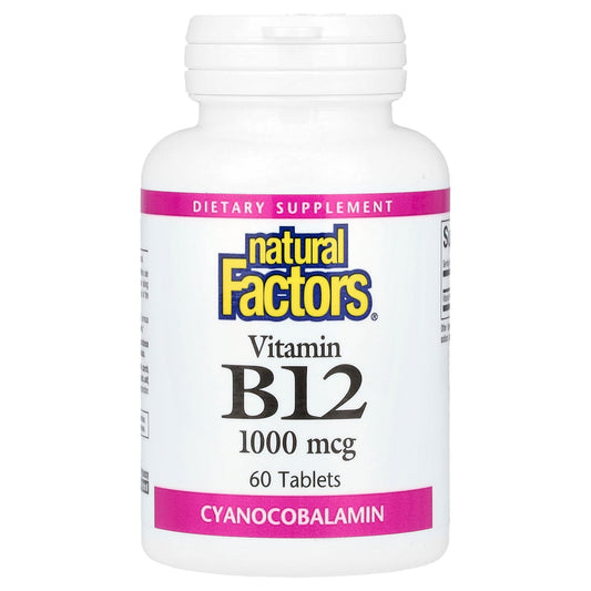 Natural Factors, Vitamin B12, 1,000 mcg, 60 Tablets