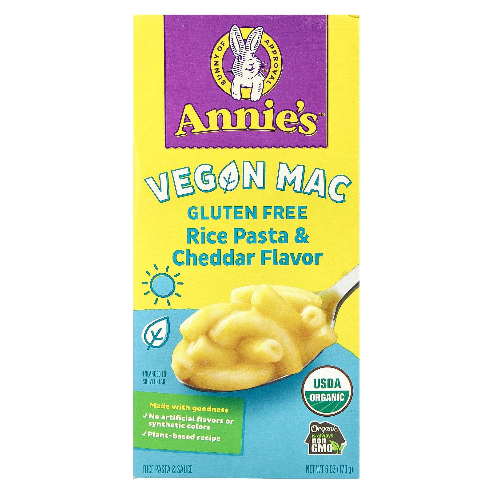Annie's Homegrown, Vegan Mac, Rice Pasta & Cheddar, 6 oz (170 g)