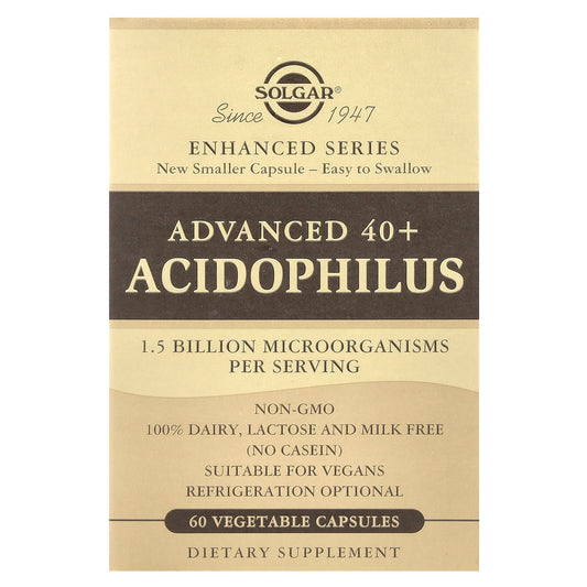 Solgar, Advanced 40+ Acidophilus, 60 Vegetable Capsules