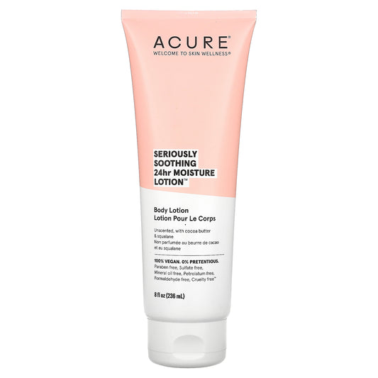 ACURE, Seriously Soothing, 24hr Moisture Lotion, Unscented, 8 fl oz (236 ml)