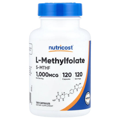 Nutricost, L-Methylfolate, 1,000 mcg, 120 Capsules