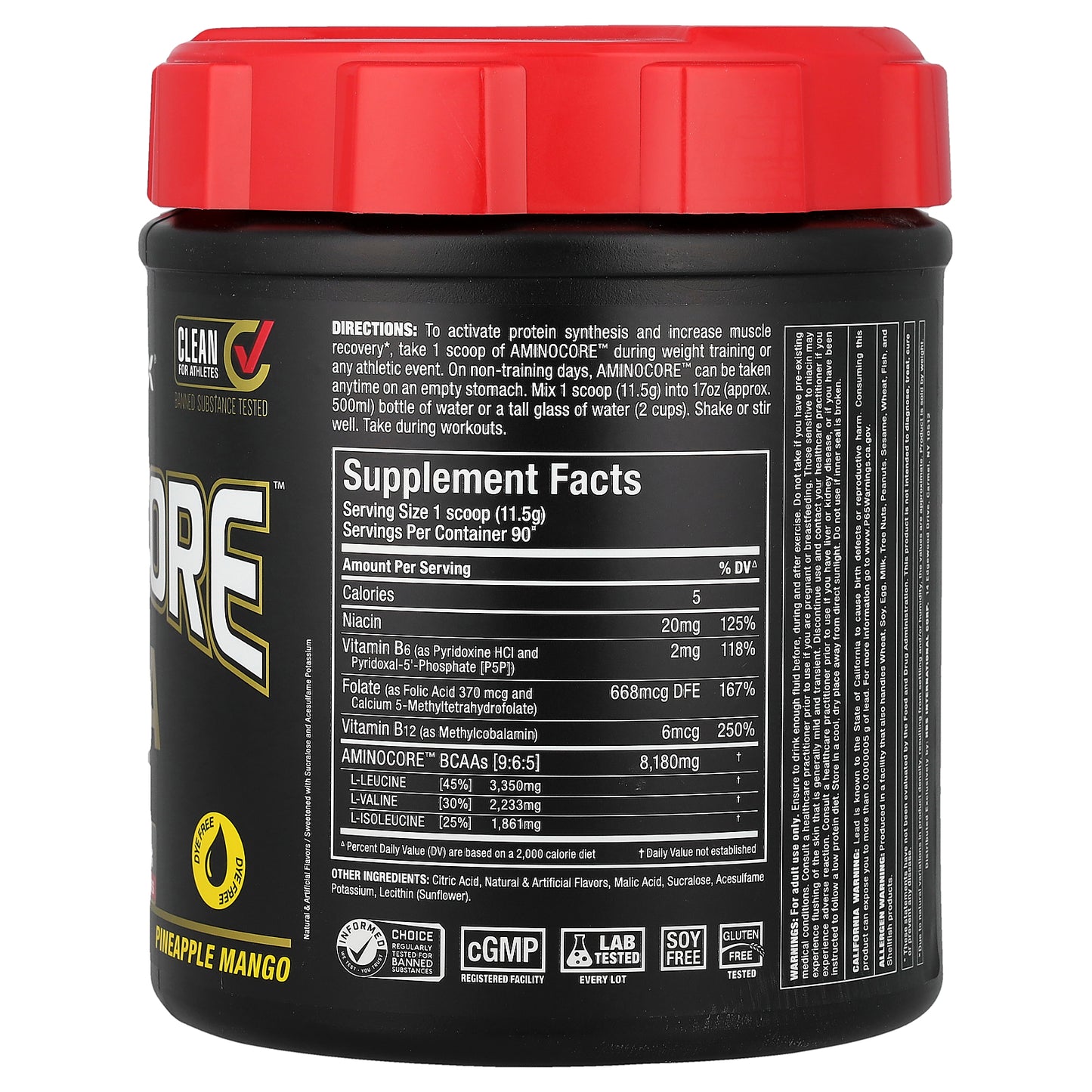 ALLMAX, AMINOCORE™ BCAA, Pineapple Mango, 2.28 lbs (1,035 g)