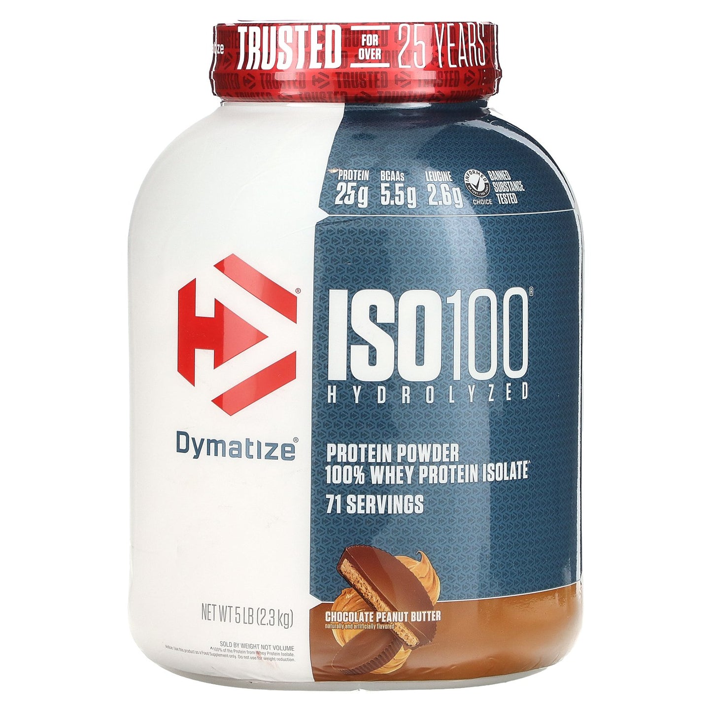 Dymatize, ISO100® Hydrolyzed, 100% Whey Protein Isolate, Chocolate Peanut Butter, 5 lb (2.3 kg)