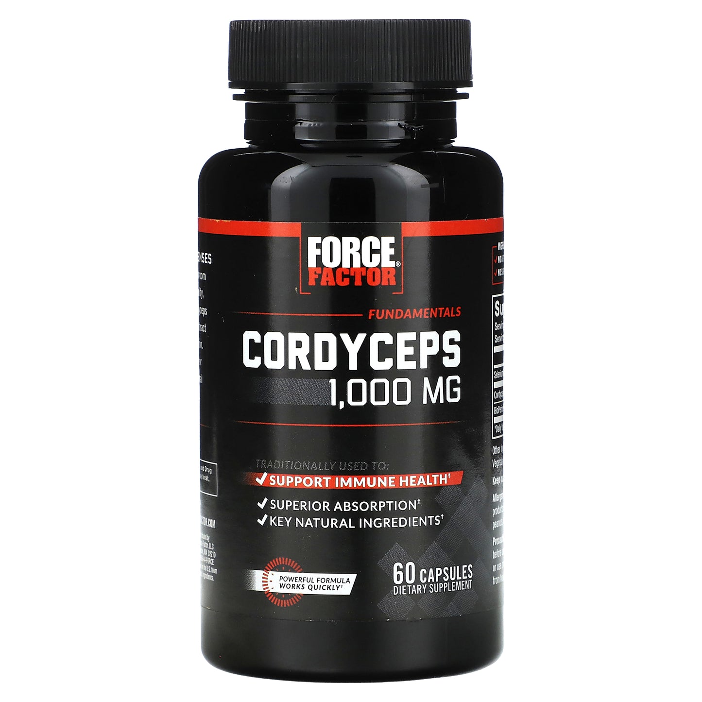 Force Factor, Fundamentals, Cordyceps, 60 Capsules