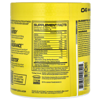 C4 / Cellucor, C4® Original, Pre-Workout, Icy Blue Razz, 6.3 oz (180 g)