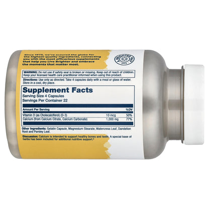 Solaray, Calcium Citrate with Vitamin D-3, 90 Capsules