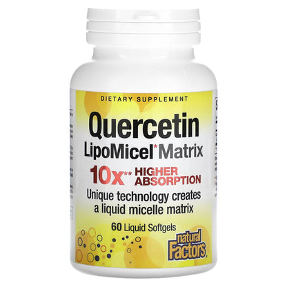 Natural Factors, Quercetin LipoMicel Matrix, 60 Liquid Softgels