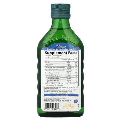 Carlson, Wild Norwegian Cod Liver Oil, 8.4 fl oz (250 ml)