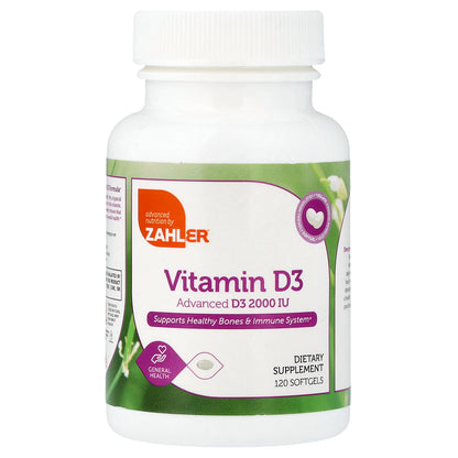 Zahler, Vitamin D3, 120 Softgels (50 mcg (2,000 IU)) Each