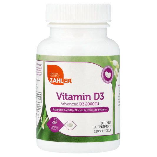 Zahler, Vitamin D3, 120 Softgels (50 mcg (2,000 IU)) Each