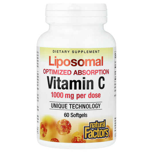 Natural Factors, Liposomal Vitamin C, 60 Softgels (500 mg per Softgel)