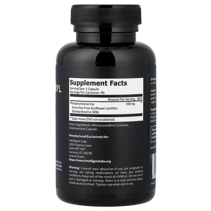 Intelligent Labs, Pure Phosphatidyl Serine, 90 Vegetarian Capsules (100 mg per Capsule)