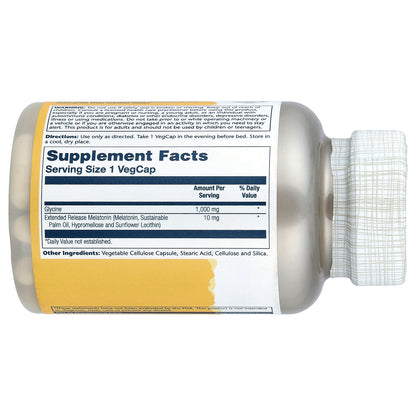 Solaray, Extended Release Melatonin With Glycine, 100 VegCaps